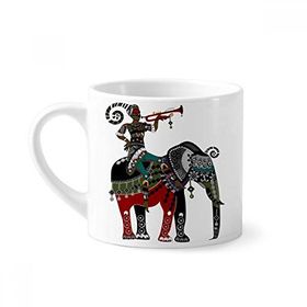 Dıythinker 170 ml Beyaz Fil Trekking Çin Azınlık Giyinme Mini Kahve Seramik Kupa