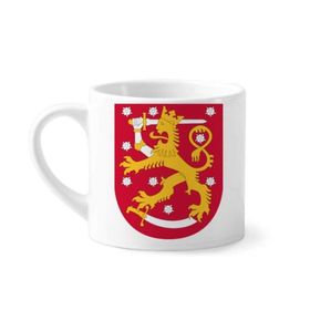 Dıythinker 170 ml Beyaz Finlandiya Avrupa Ulusal Amblem Mini Kahve Seramik Kupa
