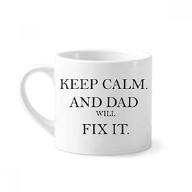 Dıythinker 170 ml Beyaz Fix It Dad Festival Alıntı Mini Kahve Seramik Kupa