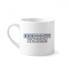 Dıythinker 170 ml Beyaz Flush Suit Mahjong Fayans Mini Kahve Seramik Kupa