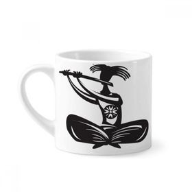 Dıythinker 170 ml Beyaz Flute Celebrate Silhouette Meksika Meksika Mini Kahve Seramik Kupa