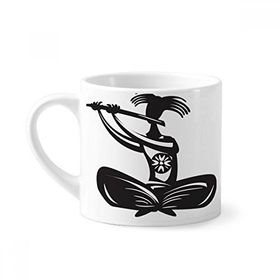 Dıythinker 170 ml Beyaz Flute Celebrate Silhouette Meksika Meksika Mini Kahve Seramik Kupa