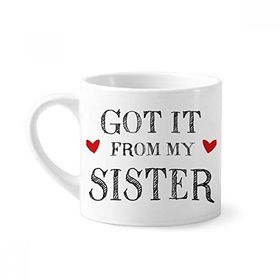 Dıythinker 170 ml Beyaz For My Family It From My Sister Present Mini Kahve Seramik Kupa