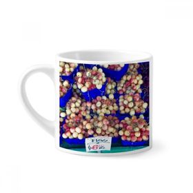 Dıythinker 170 ml Beyaz Fresh Fruits Cherry Picture Photography Mini Kahve Seramik Kupa
