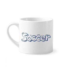 Dıythinker 170 ml Beyaz Futbol Mavi Futbol Ön Desen Mini Kahve Seramik Kupa