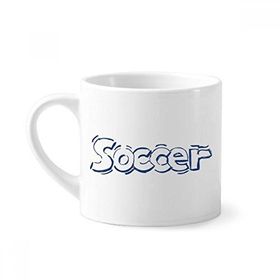 Dıythinker 170 ml Beyaz Futbol Mavi Futbol Ön Desen Mini Kahve Seramik Kupa