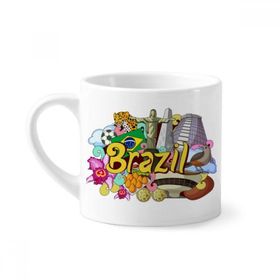 Dıythinker 170 ml Beyaz Futbol Oscar Niemeyer Brezilya Grafiti Mini Kahve Seramik Kupa