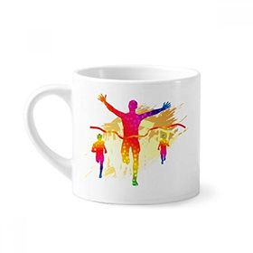 Dıythinker 170 ml Beyaz Futbol Oyuncusu Kale Şerefe Desenli Mini Kahve Seramik Kupa