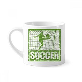 Dıythinker 170 ml Beyaz Futbol Oyuncusu Puanları Gol Futbol Mini Kahve Seramik Kupa