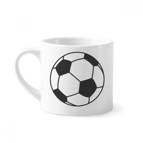 Dıythinker 170 ml Beyaz Futbol Spor Çizgi Çizim Desenli Mini Kahve Seramik Kupa