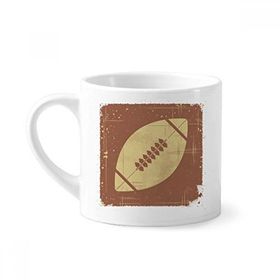 Dıythinker 170 ml Beyaz Futbol Spor İllüstrasyon Kahverengi Desenli Mini Kahve Seramik Kupa