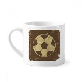 Dıythinker 170 ml Beyaz Futbol Spor İllüstrasyon Siyah Desenli Mini Kahve Seramik Kupa