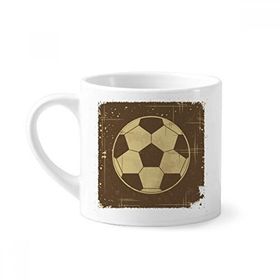 Dıythinker 170 ml Beyaz Futbol Spor İllüstrasyon Siyah Desenli Mini Kahve Seramik Kupa