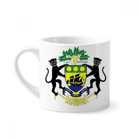 Dıythinker 170 ml Beyaz Gabonese Afrika Avrupa Ulusal Amblem Mini Kahve Seramik Kupa