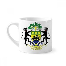 Dıythinker 170 ml Beyaz Gabonese Afrika Avrupa Ulusal Amblem Mini Kahve Seramik Kupa