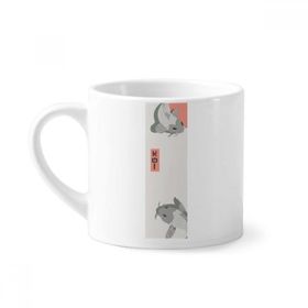 Dıythinker 170 ml Beyaz Geleneksel Japon Çin Kültürü Balık Mini Kahve Seramik Kupa