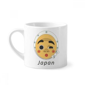 Dıythinker 170 ml Beyaz Geleneksel Japon Komik Adam Maskesi Mini Kahve Seramik Kupa