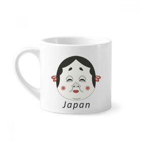 Dıythinker 170 ml Beyaz Geleneksel Japon Komik Kadın Maskesi Mini Kahve Seramik Kupa