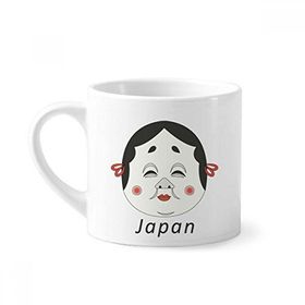 Dıythinker 170 ml Beyaz Geleneksel Japon Komik Kadın Maskesi Mini Kahve Seramik Kupa