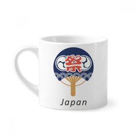 Dıythinker 170 ml Beyaz Geleneksel Japon Kültürü Kağıt Fan Mini Kahve Seramik Kupa