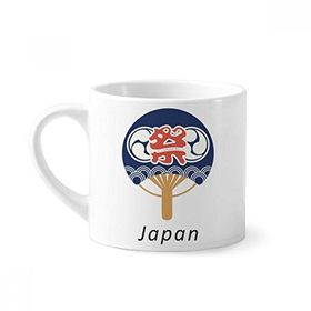 Dıythinker 170 ml Beyaz Geleneksel Japon Kültürü Kağıt Fan Mini Kahve Seramik Kupa