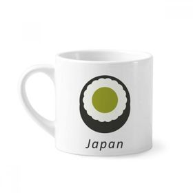 Dıythinker 170 ml Beyaz Geleneksel Japon Siyah Maki Sushi Mini Kahve Seramik Kupa