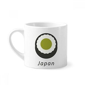 Dıythinker 170 ml Beyaz Geleneksel Japon Siyah Maki Sushi Mini Kahve Seramik Kupa