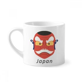 Dıythinker 170 ml Beyaz Geleneksel Japon Yerel Hayalet Maskesi Mini Kahve Seramik Kupa