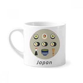 Dıythinker 170 ml Beyaz Geleneksel Japon Yerel Yiyecek Sushi Mini Kahve Seramik Kupa