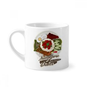 Dıythinker 170 ml Beyaz Geleneksel Singapur Nasi Lemak Mini Kahve Seramik Kupa