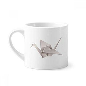 Dıythinker 170 ml Beyaz Geometrik Origami Soyut Vinç Desenli Mini Kahve Seramik Kupa