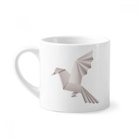 Dıythinker 170 ml Beyaz Geometrik Soyut Güvercin Origami Desenli Mini Kahve Seramik Kupa