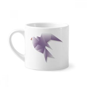 Dıythinker 170 ml Beyaz Geometrik Soyut Güvercin Origami Desenli Mini Kahve Seramik Kupa