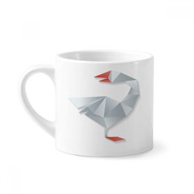 Dıythinker 170 ml Beyaz Geometrik Soyut Kaz Origami Desenli Mini Kahve Seramik Kupa