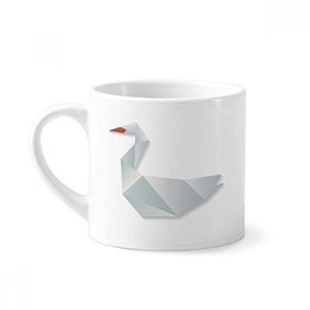 Dıythinker 170 ml Beyaz Geometrik Soyut Kaz Origami Desenli Mini Kahve Seramik Kupa