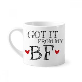 Dıythinker 170 ml Beyaz GF It From My BF Sevgililer Günü Mini Kahve Seramik Kupa