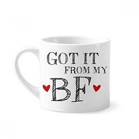 Dıythinker 170 ml Beyaz GF It From My BF Sevgililer Günü Mini Kahve Seramik Kupa