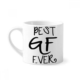 Dıythinker 170 ml Beyaz Girlfriend Best GF Ever Sevgililer Günü Mini Kahve Seramik Kupa
