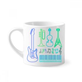 Dıythinker 170 ml Beyaz Gitar Müzik Enstrümanları Neon Mini Kahve Seramik Kupa