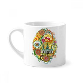Dıythinker 170 ml Beyaz Grafiti Sokak Kültürü Tapınak Kek Yumurta Mini Kahve Seramik Kupa