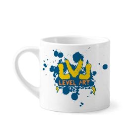 Dıythinker 170 ml Beyaz Grafiti Sokak Şimşek Seviyesi Sanatı Mini Kahve Seramik Kupa