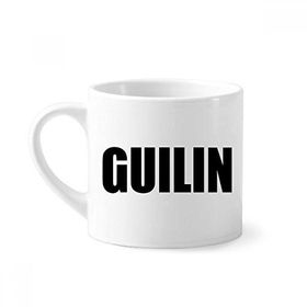 Dıythinker 170 ml Beyaz Guilin Çin Şehir Adı Mini Kahve Seramik Kupa