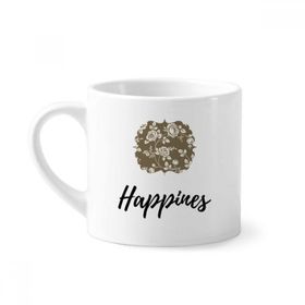 Dıythinker 170 ml Beyaz Gül Çizim Sanatı Bitki Çiçek Mini Kahve Seramik Kupa