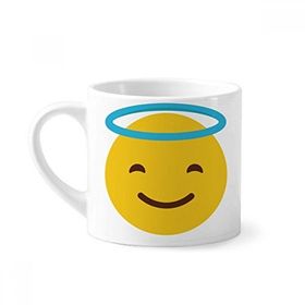 Dıythinker 170 ml Beyaz Gülümseme Açısı Sarı Sevimli Online Sohbet Mini Kahve Seramik Kupa