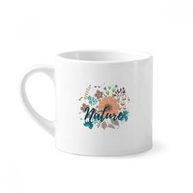 Dıythinker 170 ml Beyaz Güneş Çiçeği Çiçek Bitki Boyası Mini Kahve Seramik Kupa