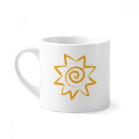 Dıythinker 170 ml Beyaz Güneş Işığı Sarı El Boyama Mini Kahve Seramik Kupa