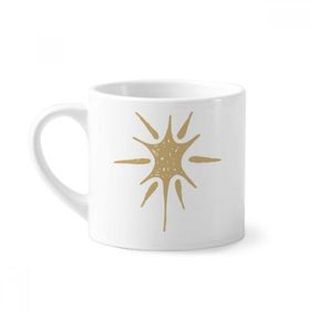 Dıythinker 170 ml Beyaz Güneş Işığı Soyut Bitkiler Sanat Desenli Mini Kahve Seramik Kupa
