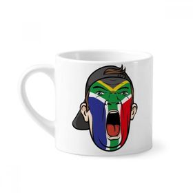Dıythinker 170 ml Beyaz Güney Afrika Bayrağı Yüz Makyaj Şapkası Mini Kahve Seramik Kupa