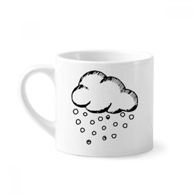 Dıythinker 170 ml Beyaz Hailstone Bulutlu El Boyaması Desenli Mini Kahve Seramik Kupa
