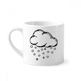 Dıythinker 170 ml Beyaz Hailstone Bulutlu El Boyaması Desenli Mini Kahve Seramik Kupa